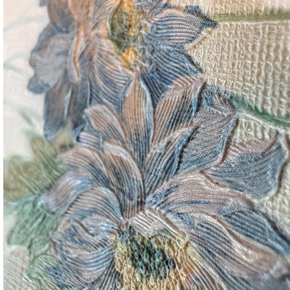Brewster Floral Wallpaper Border Blue Pink Flowers 5 Yards 80705 Made in Germany